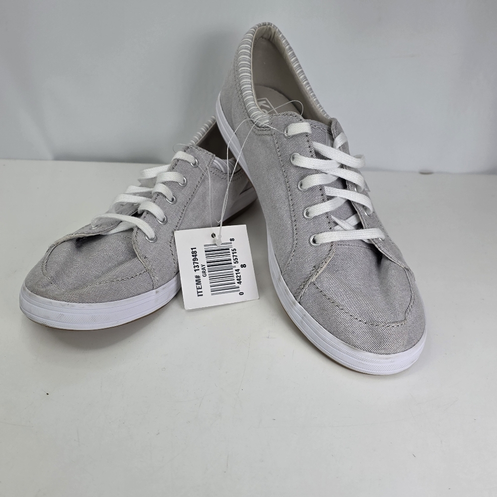 keds women's lace up sneakers light gray size 8.